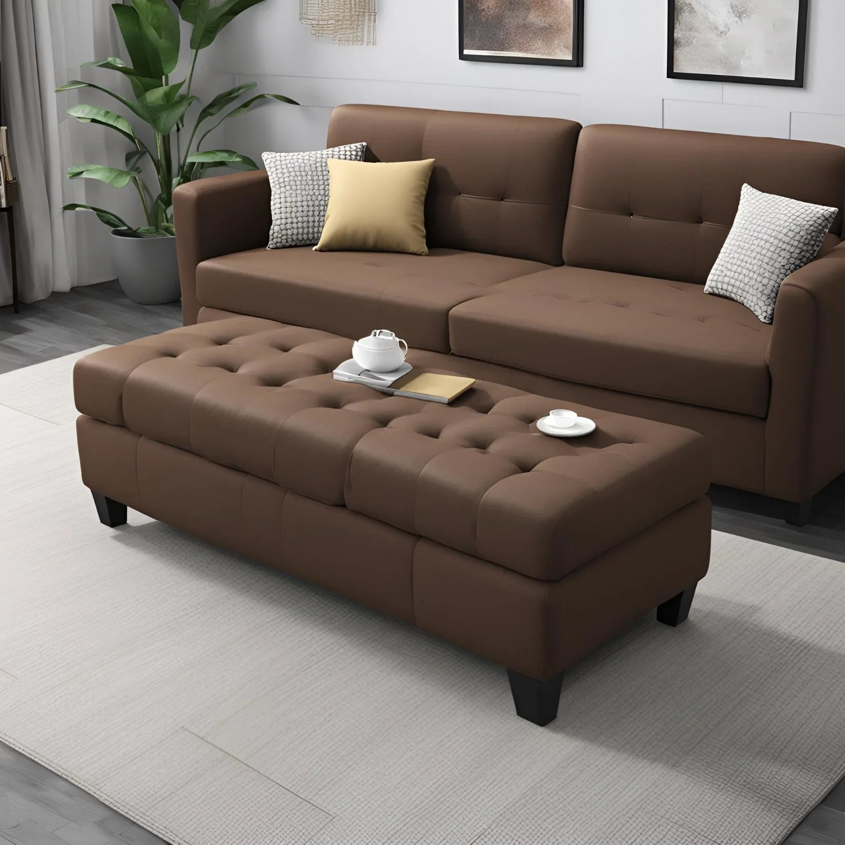 Rustic Farmhouse Wooden Bench - Ottoman - CRUZ INTERNATIONAL - Furniture Store